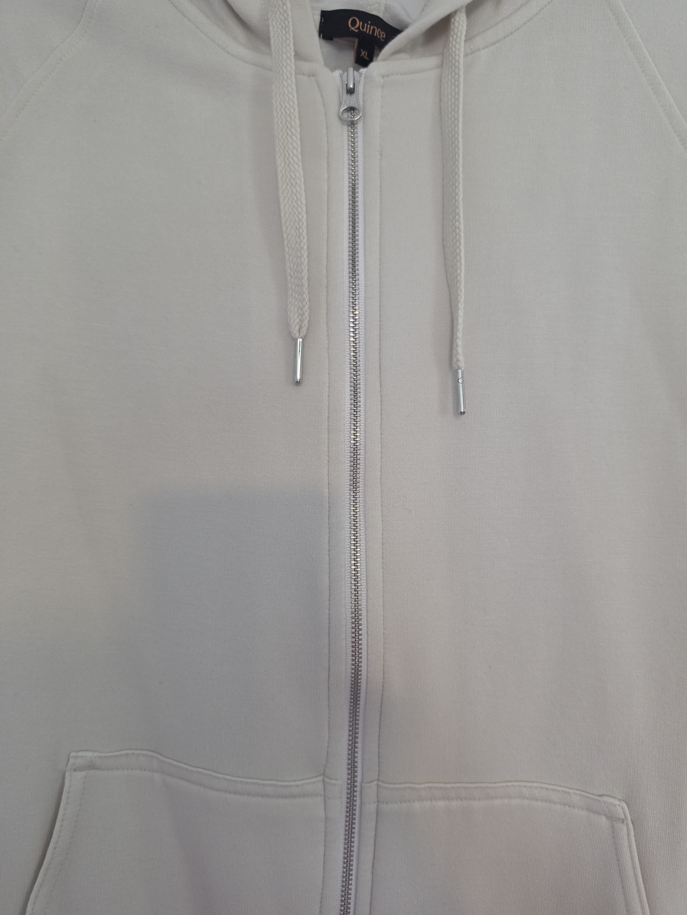 Quince Cream Full-Zip Hoodie with Hood - Picture 4 of 5